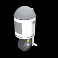 Smart Machine Design With Rounded Gray Top White Body And Black Wheels