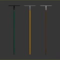 Three Agricultural Rakes With Long Colored Handles For Efficient Farming Work