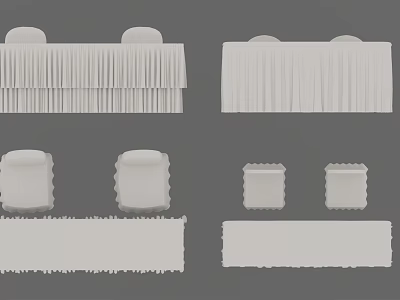 Various Styles of Conference Tables With Tablecloths and Matching Chairs Setup 3d model