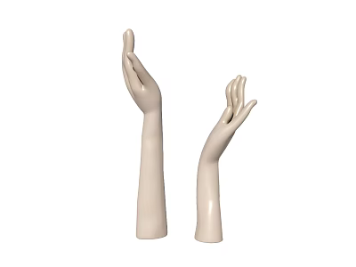Elegant Beige Mannequin Hand Models for Displaying Accessories and Jewelry 3d model