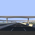 Road Infrastructure Complex Highway Interchange With Multi Lane Overpasses And Connected Routes 3d model
