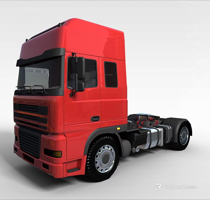 Secure Storage Lockers For Red Truck Cab Interior Organization And Safety 3d model 
