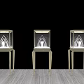 Modern Jewelry Store With Golden Display Counter Transparent Cases And Marble Top