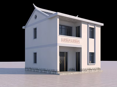 New Chinese style single family villa rural room 3d model