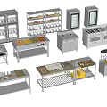 Modern Kitchen Storage Cabinets With Glass Doors And Food Display Shelves