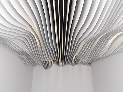 Wave Grille Ceiling Corrugated Ceiling Special-shaped Grille Ceiling Lobby Ceiling Commercial Ceiling Office Ceiling 3d model