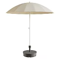 Beige Outdoor Patio Umbrella With Sturdy Frame And Collapsible Design