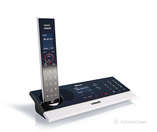VTech Modern Cordless Phone With Base Station Digital Display And Keypad 3d model 