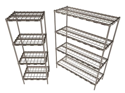 Sturdy Metal Wire Shelving Units With Multi Tier Grid Design For Storage 3d model