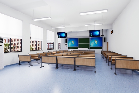 Modern Classroom Ordinary Classroom 3d model