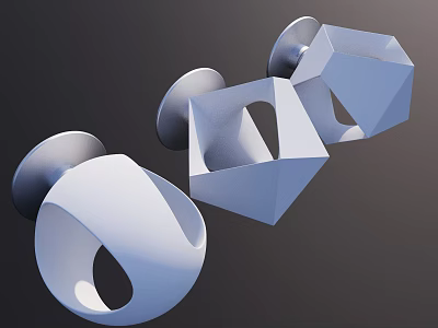 Modern Wall Decor With Geometric 3D Shapes And Sleek Design 3d model