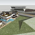Traditional Modern Commercial Street With Courtyard Plaza And Blended Architectural Design