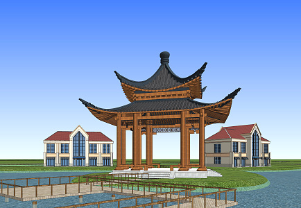 Chinese-style pavilion 3d model