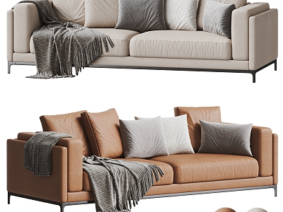 Modern double sofa 3d model