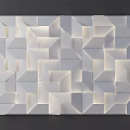 Modern Geometric Design Wall Lamp With White Interlocking Cubes On Dark Background 3d model