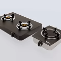 TOPF Gas Stoves With Black Two Burner And White Single Burner Design