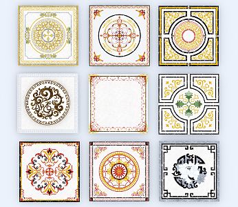 European-style tile mosaic 3d model