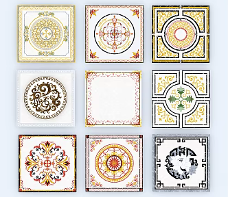 European-style tile mosaic 3d model