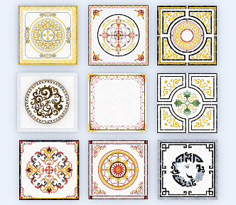 European-style tile mosaic 3d model