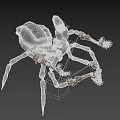 Skeleton Mechanical Spider With Multi Legs And Green Accents Design