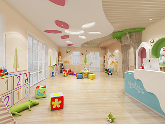 Modern Kindergarten Hall Corridor 3d model