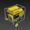 Yellow ACTIVA Portable Generator With Black Frame And Heavy Duty Wheels