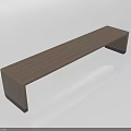 Sleek Modern Brown Striped Bench With Black Support Legs And Smooth Surface 3d model