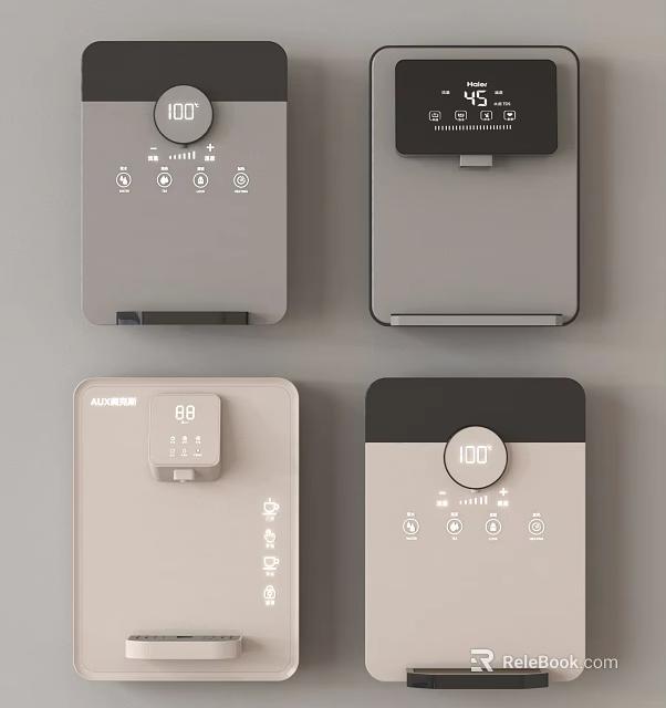 Modern Control Panels With Digital Displays Knob Controls And Function Icons 3d model