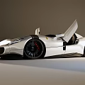 White Sports Car With Open Gull Wing Doors and Sleek Modern Exterior Design