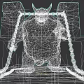 Game Movie Character Green Skinned Horned Giant With Yellow Chest Armor Stone Walls Chains
