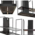 Modern Kitchen Fixtures Featuring Black Stove Tops White Stainless Steel Range Hoods and Storage Racks