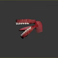 Human Mouth Anatomical 3D Model With Red Gums And White Teeth On Dark Background