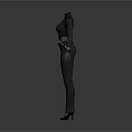 Black Tactical Full Body Suit With Long Sleeves Gloves And Utility Belt