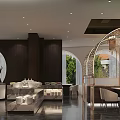 Modern Restaurant Interior Design With Dark Wooden Walls Arched Doorways And Natural Light