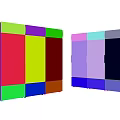 Commercial Display Refrigerators With Multiple Doors Filled With Beverages And Advertising Stickers