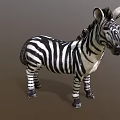 Realistic Zebra Figure With Black And White Stripes Standing Pose