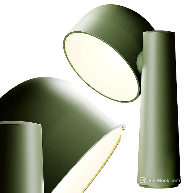 Green Modern Table Lamp with Sleek Design and Illuminated Shade 3d model