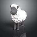 Soft White Sheep Plush Toy With Gray Head Legs And Textured Fur