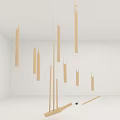 Handcrafted Artistic Wooden Musical Instrument With Stick In White Room Corner