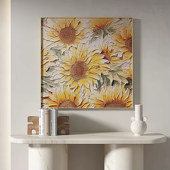 Modern Plant Painting Simple Abstract Decorative Painting 3d model