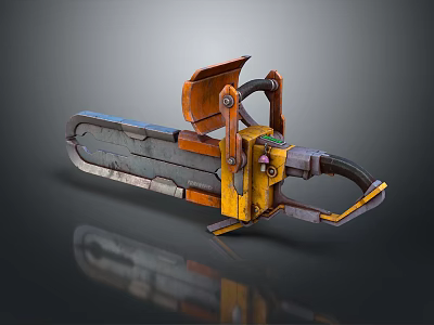 Industrial Style Lamp Combination With Chainsaw Inspired Design And Metal Structure 3d model