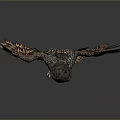 Flying Animal Owl With Spread Wings And Detailed Feathers On Gray Background