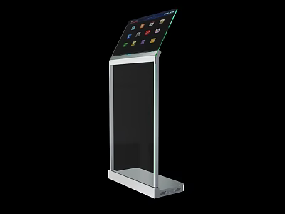 Standing Touchscreen Display With Modern Design And Digital Screen Interface 3d model