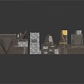 Scene Building Model Components With Various Shapes Sizes Gray Brown Stones Bricks