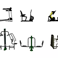 Various Types of Gym Sports Equipment Including Treadmill Exercise Bike Rowing Machines and Multi Trainers