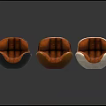 Stylish Round Bean Bag Chairs in Black Brown and White Leather Texture for Comfortable Seating