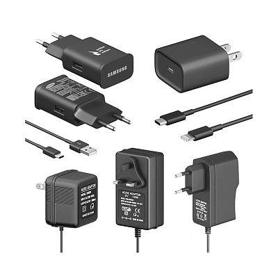 Modern Black Switch Panel With Multiple Sockets USB Ports And Sleek Design 3d model