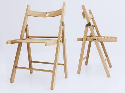 Folding Wooden Outdoor Chair Lightweight Portable Design For Garden And Patio Use 3d model