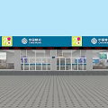 China Mobile Digital Store Front With Display Windows And Digital Products 3d model