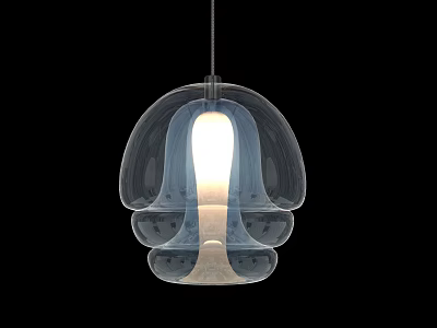 Modern Transparent Pendant Light With Layered Jellyfish Like Design And Illuminated Glow 3d model